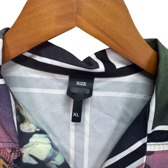 Pola Polaroid Cheki Faces Horror Gruesome Goth BDSM All Over Button Shirt XL - Picture 3 of 3